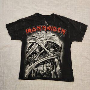 Iron Maiden M Med Black Cotton Power Slave Graphic  Iconic Rock Tee-shirt  A286